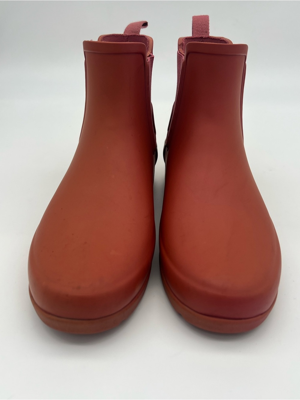 Hunter Women's Chelsea Rain Boots Rust Red refined size 6 short shoes slip on - Picture 3 of 10